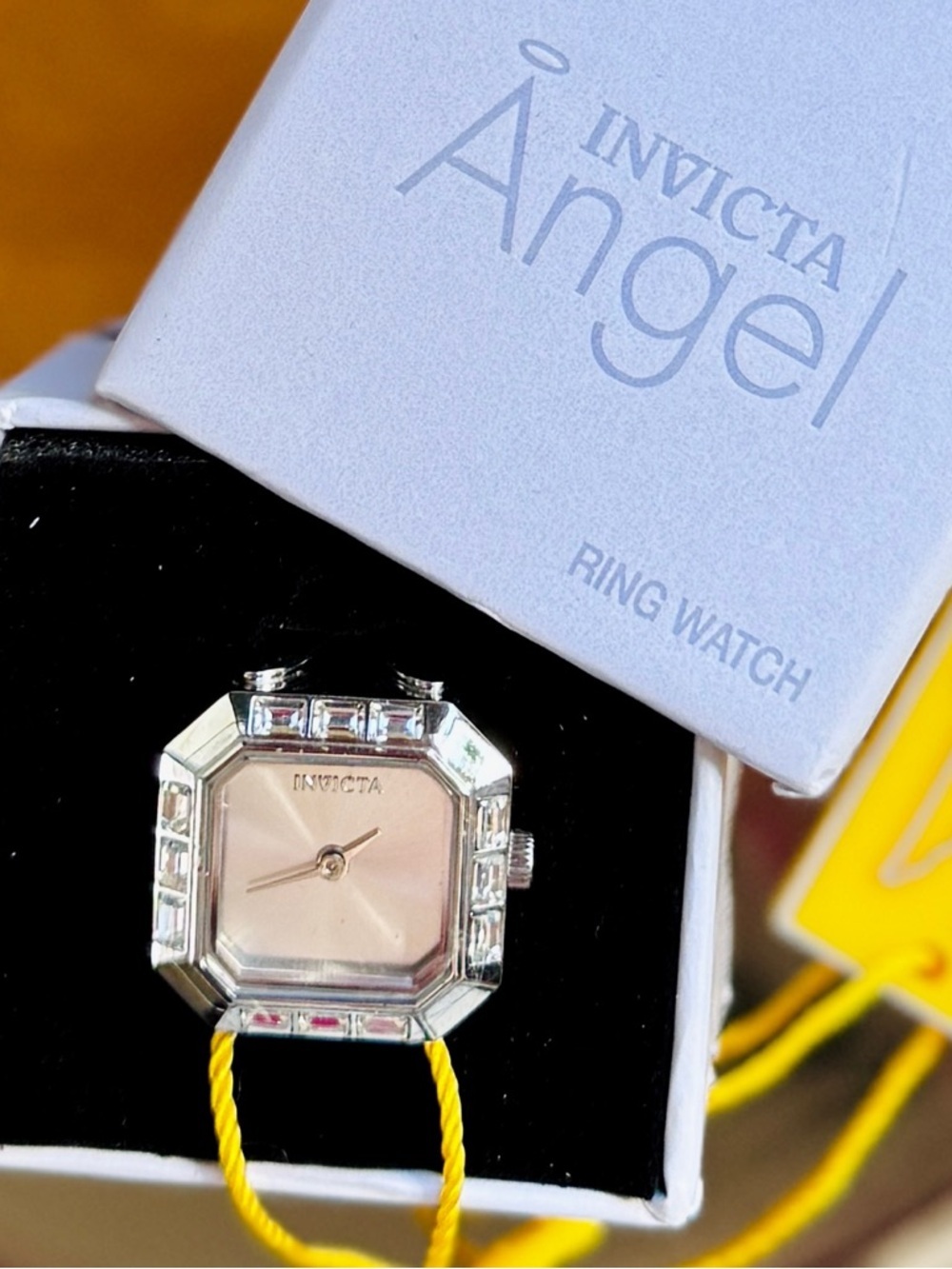 Invicta Angel Ring Watch Adjustable Crystal Octagon Face NWT